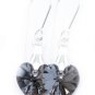 .925 Sterling Silver Light Dark Grey Heart Earrings made with SWAROVSKI ELEMENTS