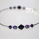 .925 Sterling Silver Bracelet Purple Green Crystal made with SWAROVSKI ELEMENTS