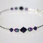 .925 Sterling Silver Bracelet Purple Green Crystal made with SWAROVSKI ELEMENTS