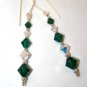 .925 Sterling Silver Earrings Emerald Green Crystal made with SWAROVSKI ELEMENTS