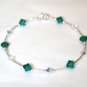 .925 Sterling Silver Earrings Emerald Green Crystal made with SWAROVSKI ELEMENTS
