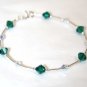 .925 Sterling Silver Earrings Emerald Green Crystal made with SWAROVSKI ELEMENTS