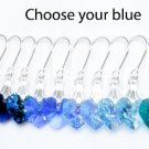 .925 Sterling Silver Light Dark Blue Heart Earrings made with SWAROVSKI ELEMENTS