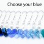 .925 Sterling Silver Light Dark Blue Heart Earrings made with SWAROVSKI ELEMENTS