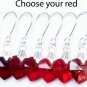 .925 Sterling Silver Dark Light Red Heart Earrings made with SWAROVSKI ELEMENTS