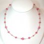 .925 Sterling Silver Rose Pink Crystal Necklace made with SWAROVSKI ELEMENTS