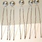 10 Wedding Bridal Prom Hair Pins Light Grey Pearl MADE WITH SWAROVSKI ELEMENTS