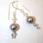 10 Wedding Bridal Prom Hair Pins Light Grey Pearl MADE WITH SWAROVSKI ELEMENTS