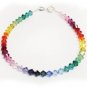 .925 Sterling Silver Crystals Rainbow Anklet made with SWAROVSKI ELEMENTS