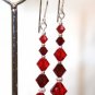 .925 Sterling Silver Siam Red Crystal Earrings made with SWAROVSKI ELEMENTS