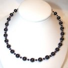 .925 Sterling Silver Dark Purple Pearl Necklace made with SWAROVSKI ELEMENTS