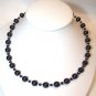 .925 Sterling Silver Dark Purple Pearl Necklace made with SWAROVSKI ELEMENTS