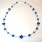 .925 Sterling Silver Capri Blue Crystals Necklace made with SWAROVSKI ELEMENTS