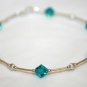 .925 Sterling Silver Blue Zircon Teal Necklace made with SWAROVSKI ELEMENTS