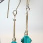 .925 Sterling Silver Blue Zircon Teal Necklace made with SWAROVSKI ELEMENTS