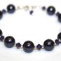 .925 Sterling Silver Dark Purple Pearl Bracelet made with SWAROVSKI ELEMENTS