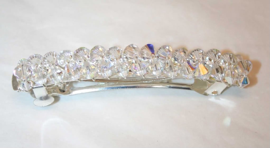Barrette Hair Slide Crystal AB made with SWAROVSKI ELEMENTS Wedding