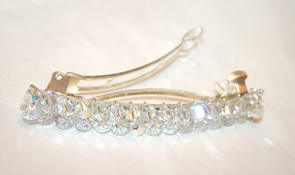 Barrette Hair Slide Crystal AB made with SWAROVSKI ELEMENTS Wedding