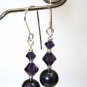 .925 Sterling Silver Purple Pearl Crystal Earrings made with SWAROVSKI ELEMENTS