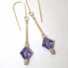 .925 Sterling Silver Tanzanite Purple Earrings made with SWAROVSKI ELEMENTS