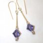 .925 Sterling Silver Tanzanite Purple Earrings made with SWAROVSKI ELEMENTS