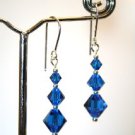 .925 Sterling Silver Earrings Capri Blue Crystals made with SWAROVSKI ELEMENTS