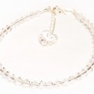 .925 Sterling Silver Clear Crystal Heart Bracelet made with SWAROVSKI ELEMENTS