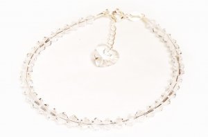 .925 Sterling Silver Clear Crystal Heart Bracelet made with SWAROVSKI ELEMENTS