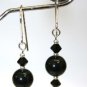 .925 Sterling Silver Black Pearl Crystal Necklace made with SWAROVSKI ELEMENTS