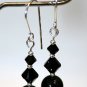 .925 Sterling Silver Black Pearl Crystal Necklace made with SWAROVSKI ELEMENTS