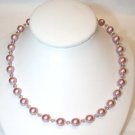 .925 Sterling Silver Dusky Rose Pink Pearl Necklace made with SWAROVSKI ELEMENTS