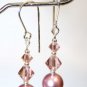 .925 Sterling Silver Dusky Rose Pink Pearl Necklace made with SWAROVSKI ELEMENTS