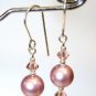 .925 Sterling Silver Dusky Rose Pink Pearl Necklace made with SWAROVSKI ELEMENTS