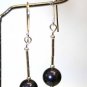 .925 Sterling Silver Dark Purple Pearl Earrings made with SWAROVSKI ELEMENTS