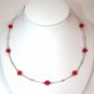 .925 Sterling Silver Light Siam Crystal Necklace made with SWAROVSKI ELEMENTS
