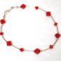 .925 Sterling Silver Light Siam Crystal Necklace made with SWAROVSKI ELEMENTS