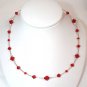 .925 Sterling Silver Light Siam Crystal Necklace made with SWAROVSKI ELEMENTS