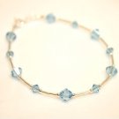 .925 Sterling Silver Aquamarine Aqua Blue Crystals made with SWAROVSKI ELEMENTS