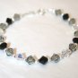 .925 Sterling Silver Black Grey Crystal Bracelet made with SWAROVSKI ELEMENTS