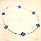 .925 Sterling Silver Bracelet Capri Blue Crystals made with SWAROVSKI ELEMENTS