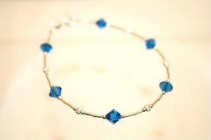 .925 Sterling Silver Bracelet Capri Blue Crystals made with SWAROVSKI ELEMENTS