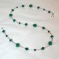 .925 Sterling Silver Emerald Green Crystal Necklace made with SWAROVSKI ELEMENTS