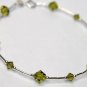 .925 Sterling Silver Olivine Green Crystal Braelet made with SWAROVSKI ELEMENTS