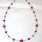 .925 Sterling Silver Fuchsia Pink Crystal Necklace made with SWAROVSKI ELEMENTS