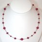 .925 Sterling Silver Fuchsia Pink Crystal Necklace made with SWAROVSKI ELEMENTS