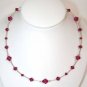.925 Sterling Silver Fuchsia Pink Crystal Necklace made with SWAROVSKI ELEMENTS