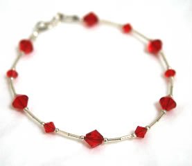 .925 Sterling Silver Light Siam Crystal Bracelet made with SWAROVSKI ELEMENTS