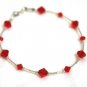 .925 Sterling Silver Light Siam Crystal Bracelet made with SWAROVSKI ELEMENTS
