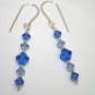 .925 Sterling Silver Earrings Sapphire Crystals made with SWAROVSKI ELEMENTS