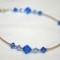 .925 Sterling Silver Sapphire & Light Blue Crystals made with SWAROVSKI ELEMENTS